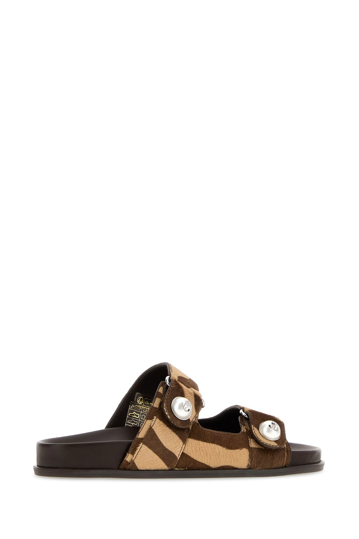 Printed calf hair Fayence slippers - 3