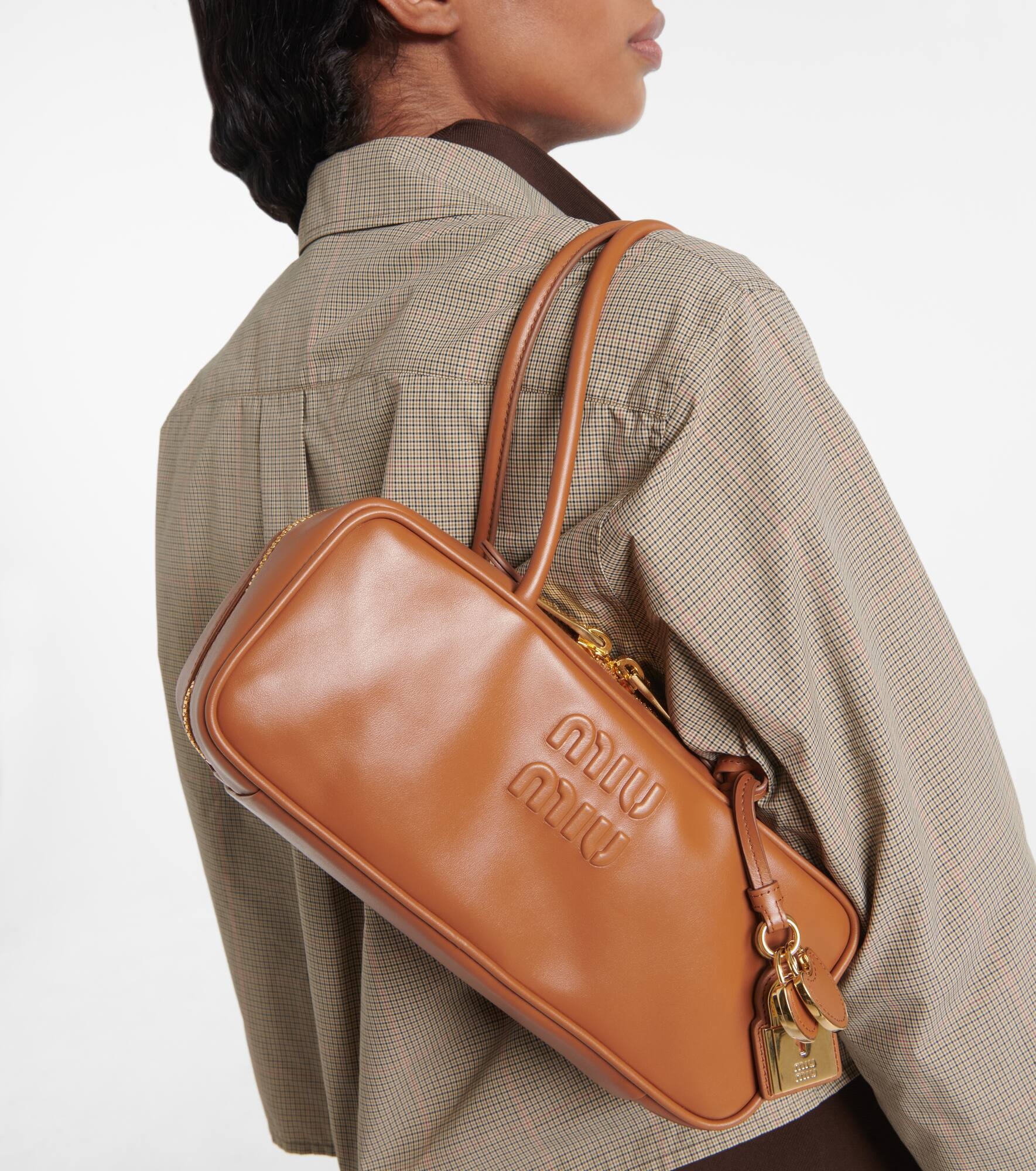 Beau logo embossed leather tote bag - 6