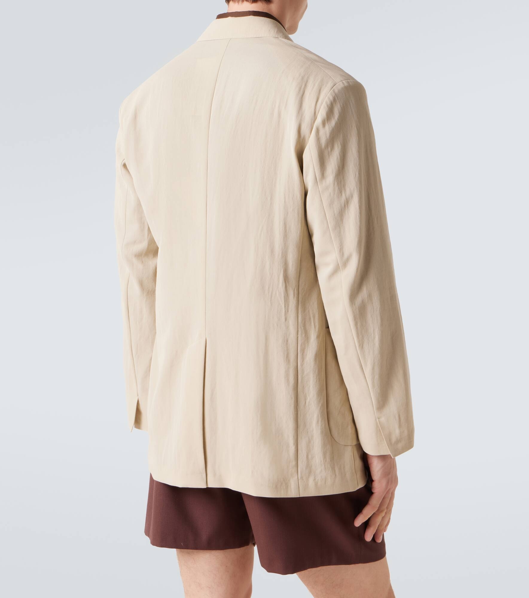 Cotton and wool gabardine blazer - 4