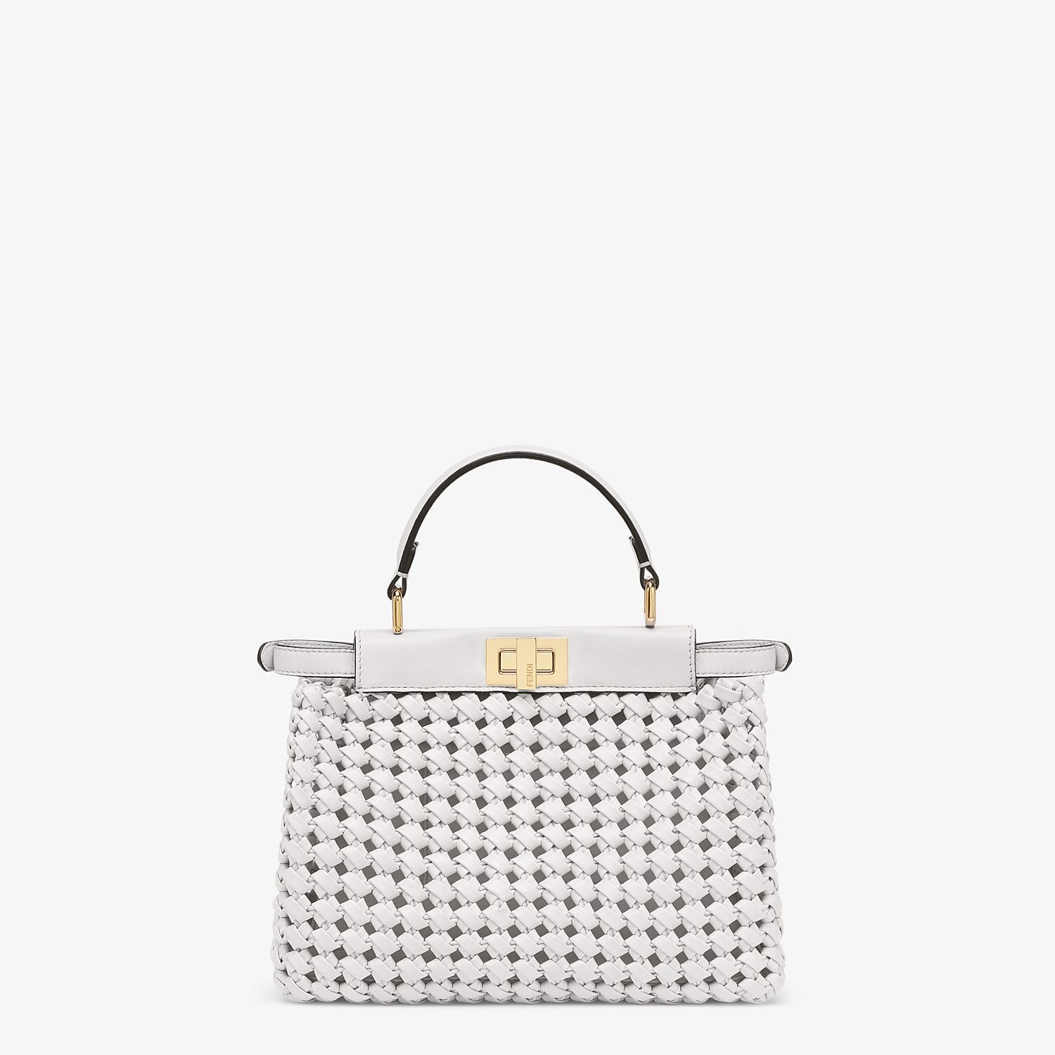 White leather interlace bag - 4