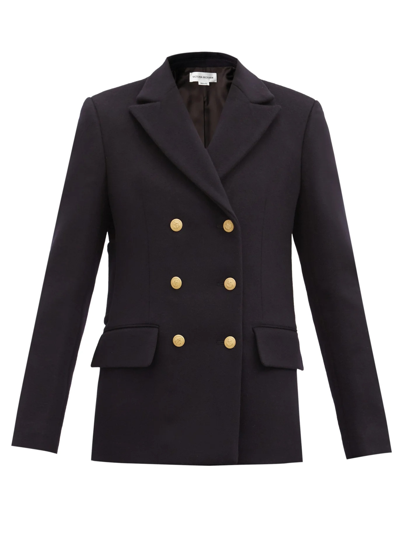 Double-breasted wool-blend pea coat - 1