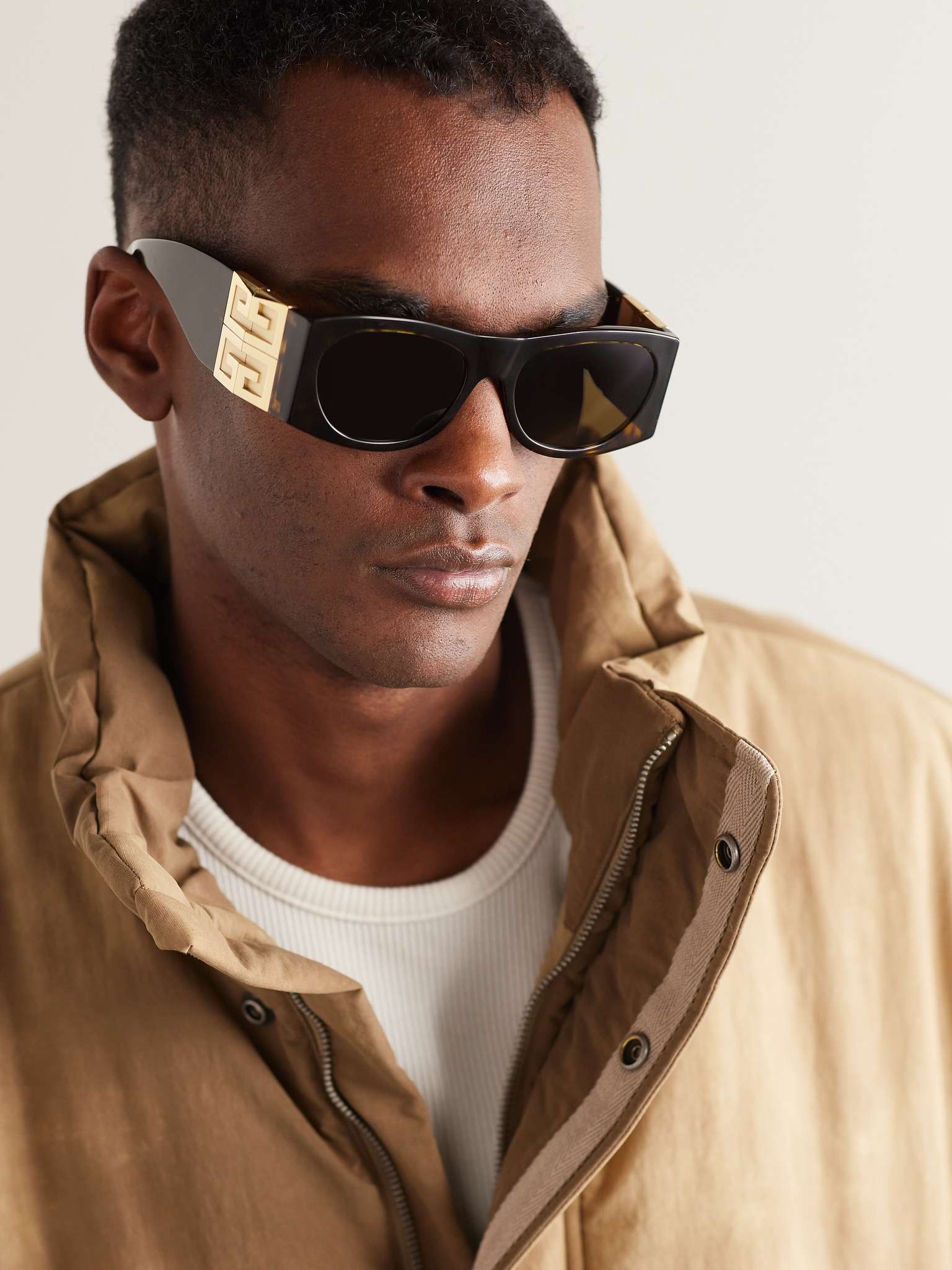 Rectangular-Frame Silver-Tone and Acetate Sunglasses - 2