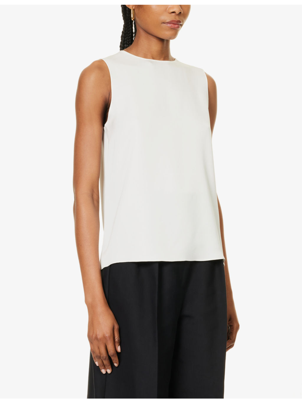 Sleeveless regular-fit silk top - 3