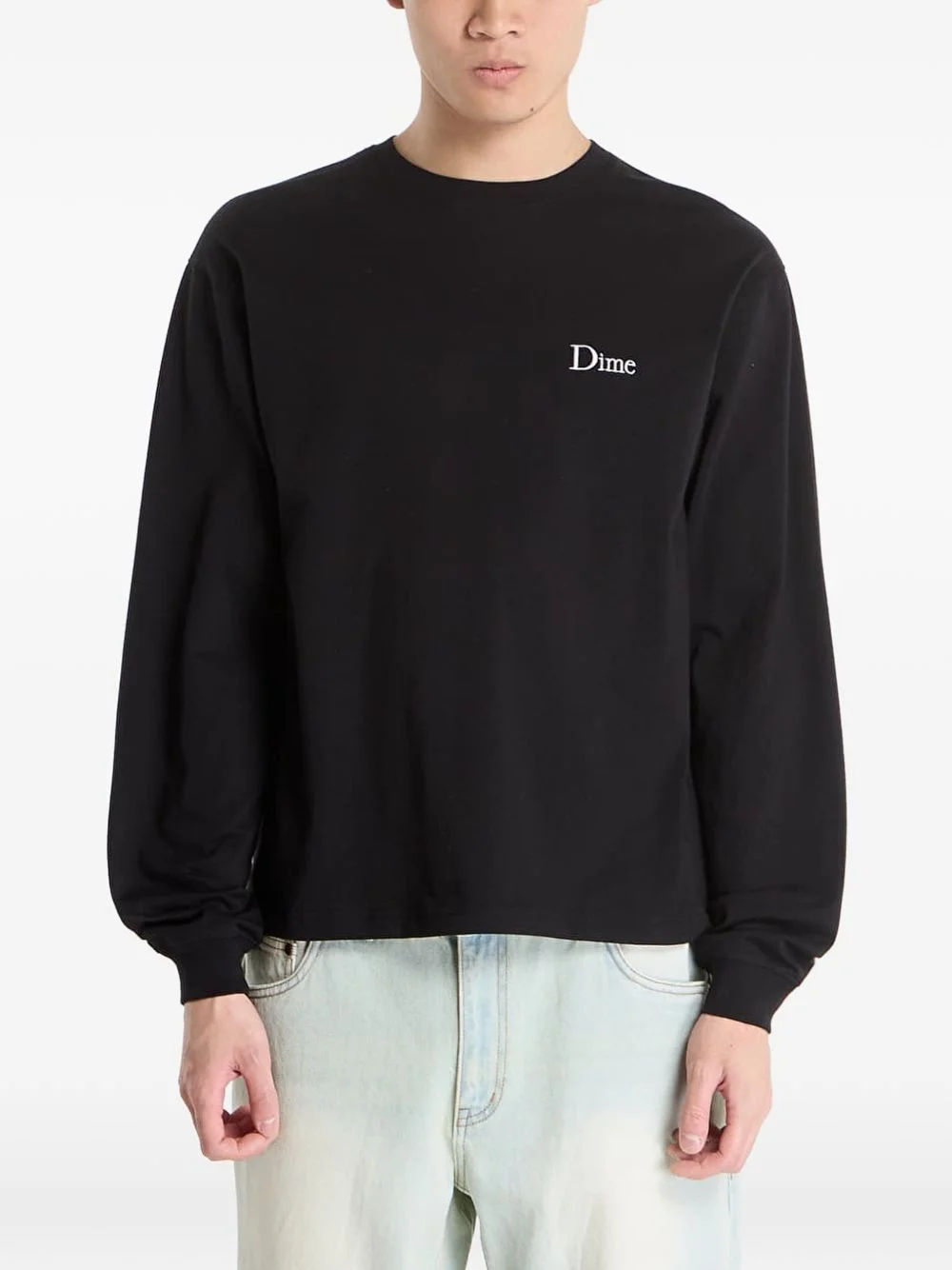 logo-detail long-sleeve top - 1