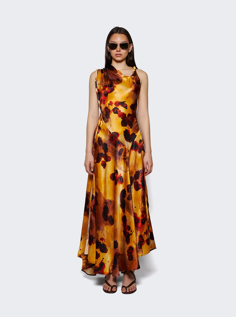 Sleeveless Draped Midi Dress Amber - 2