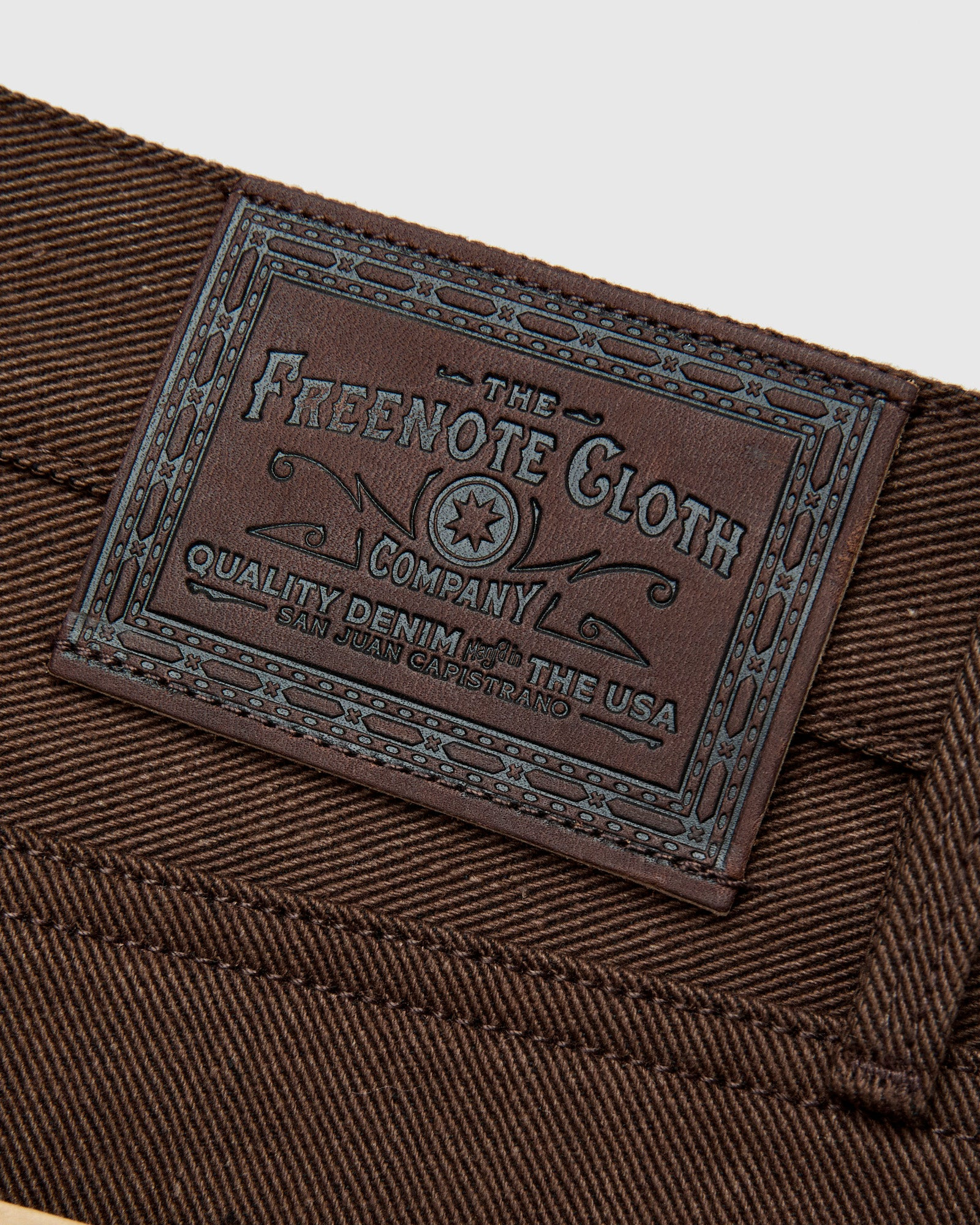 "Portola" 15oz Dark Brown Selvedge Denim - Tapered Fit - 6