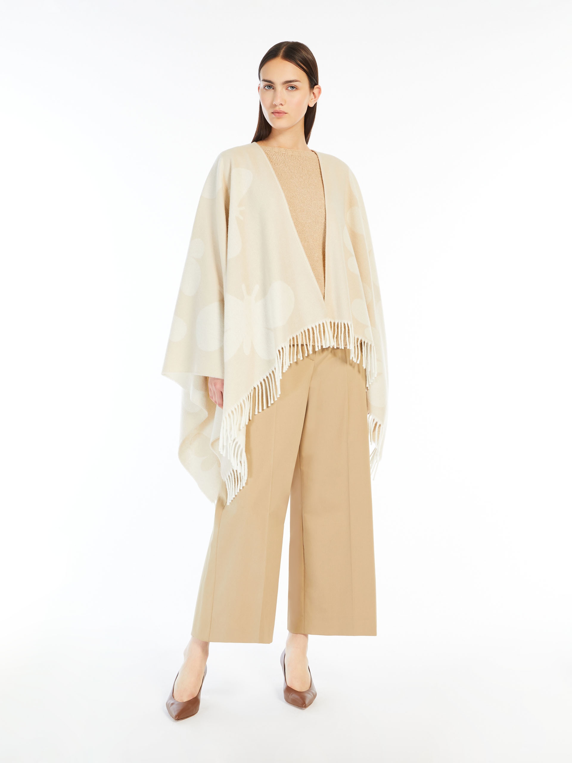 Jacquard wool poncho - 2