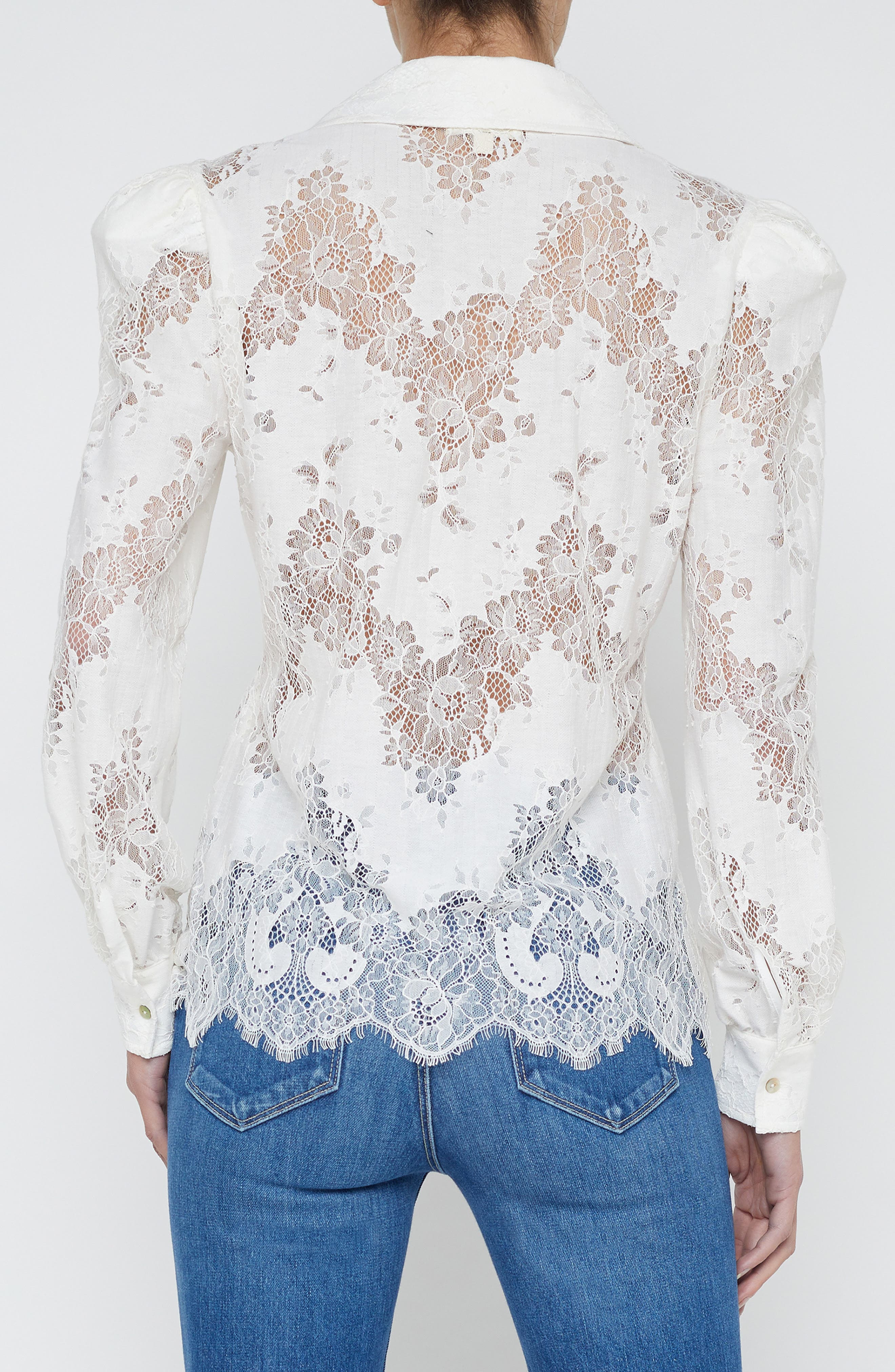 L'AGENCE Jenica Lace Blouse in Ivory at Nordstrom - 2