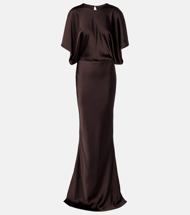 Obie draped satin gown 1