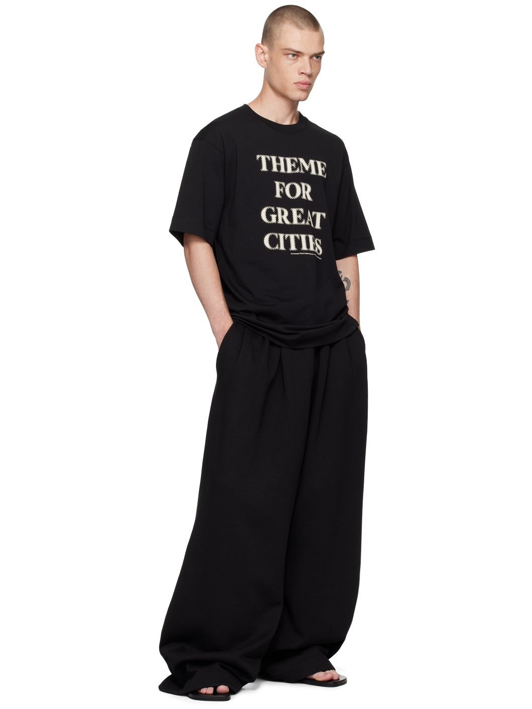 Dries Van Noten Black Theme Song T-Shirt | REVERSIBLE