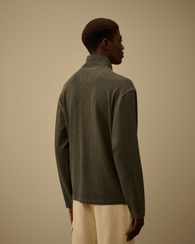 Heavy Jersey Plated Half Zip Sweatshirt 4