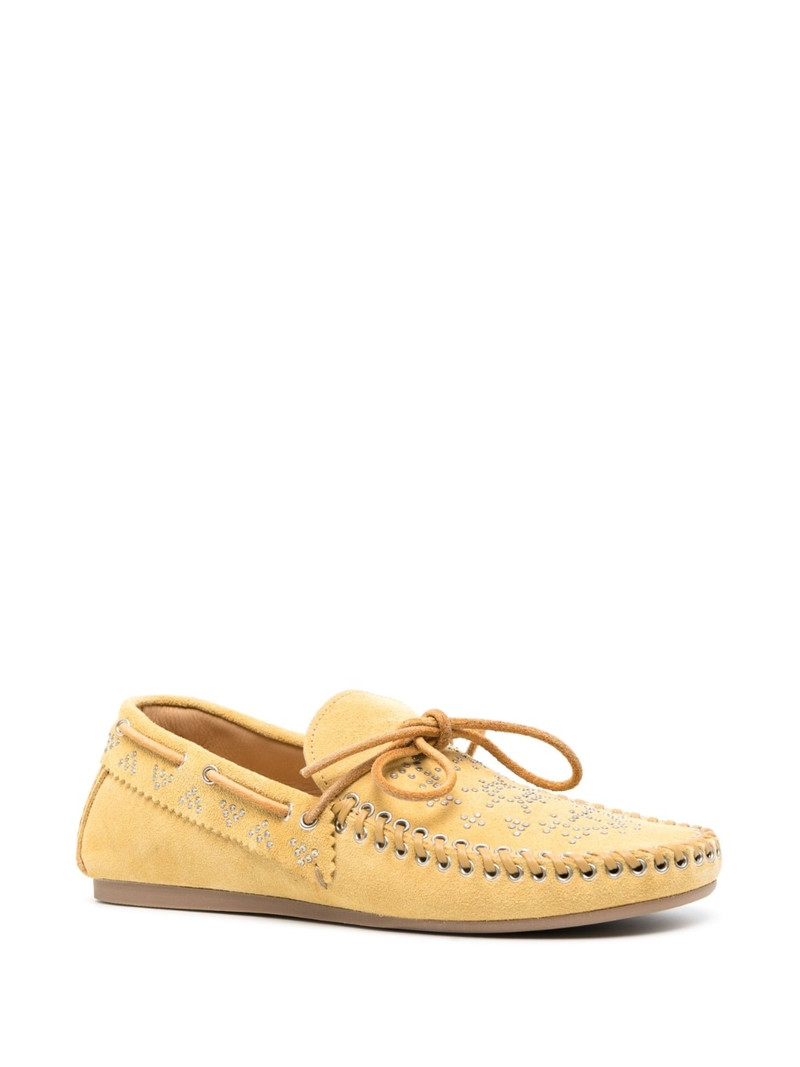 Isabel Marant Freen stud-embellished suede loafers outlook