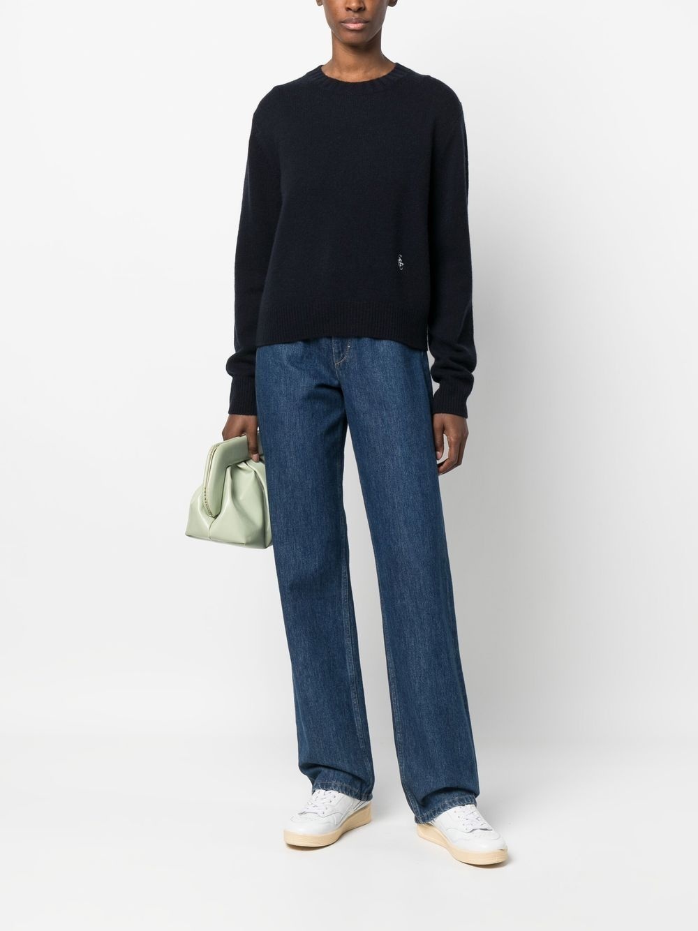 logo-embroidered crew-neck jumper - 2