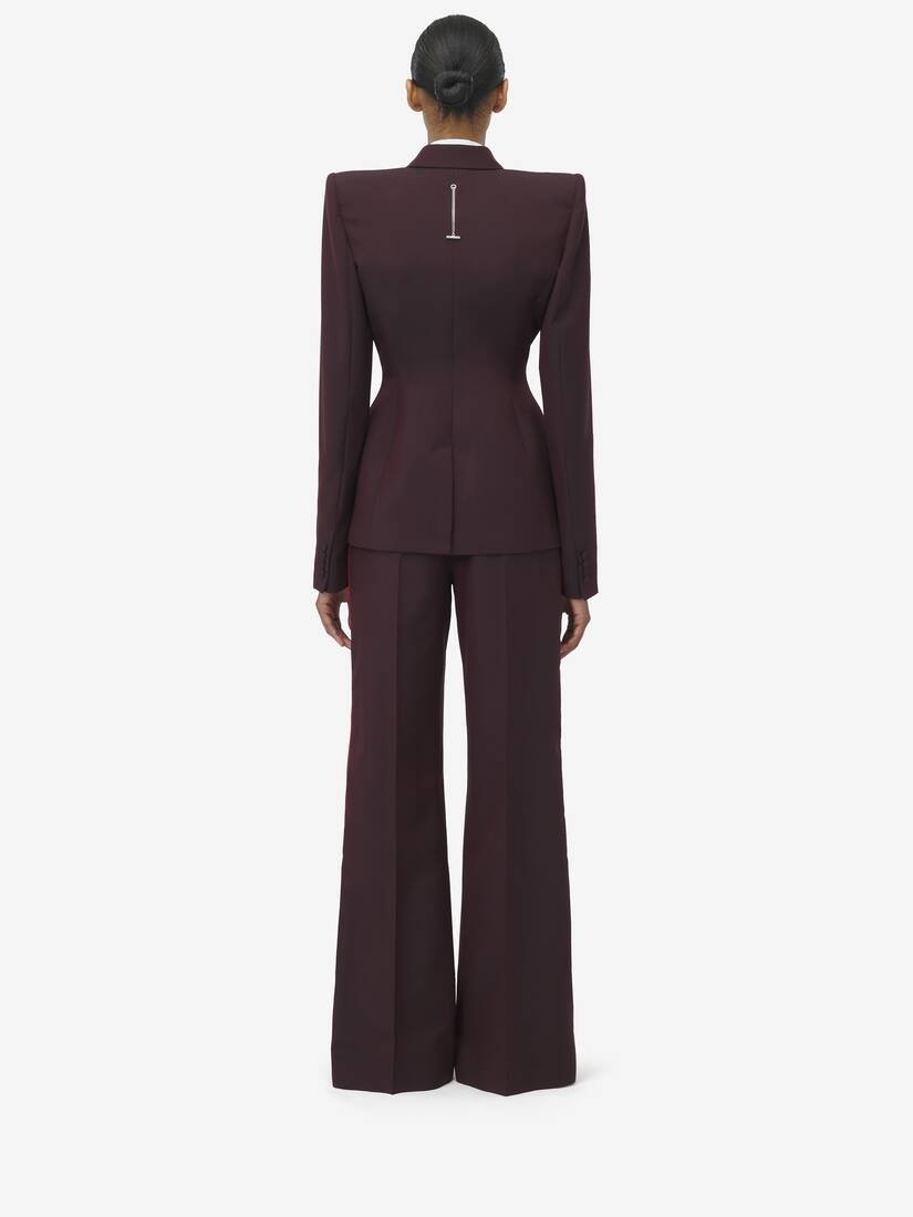 Contrast Lapel Double-breasted Jacket - 5
