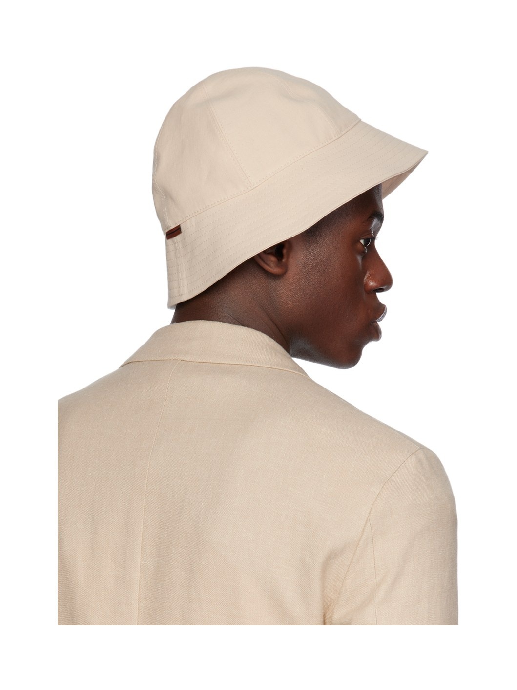 Beige Oasi Lino Bucket Hat - 3
