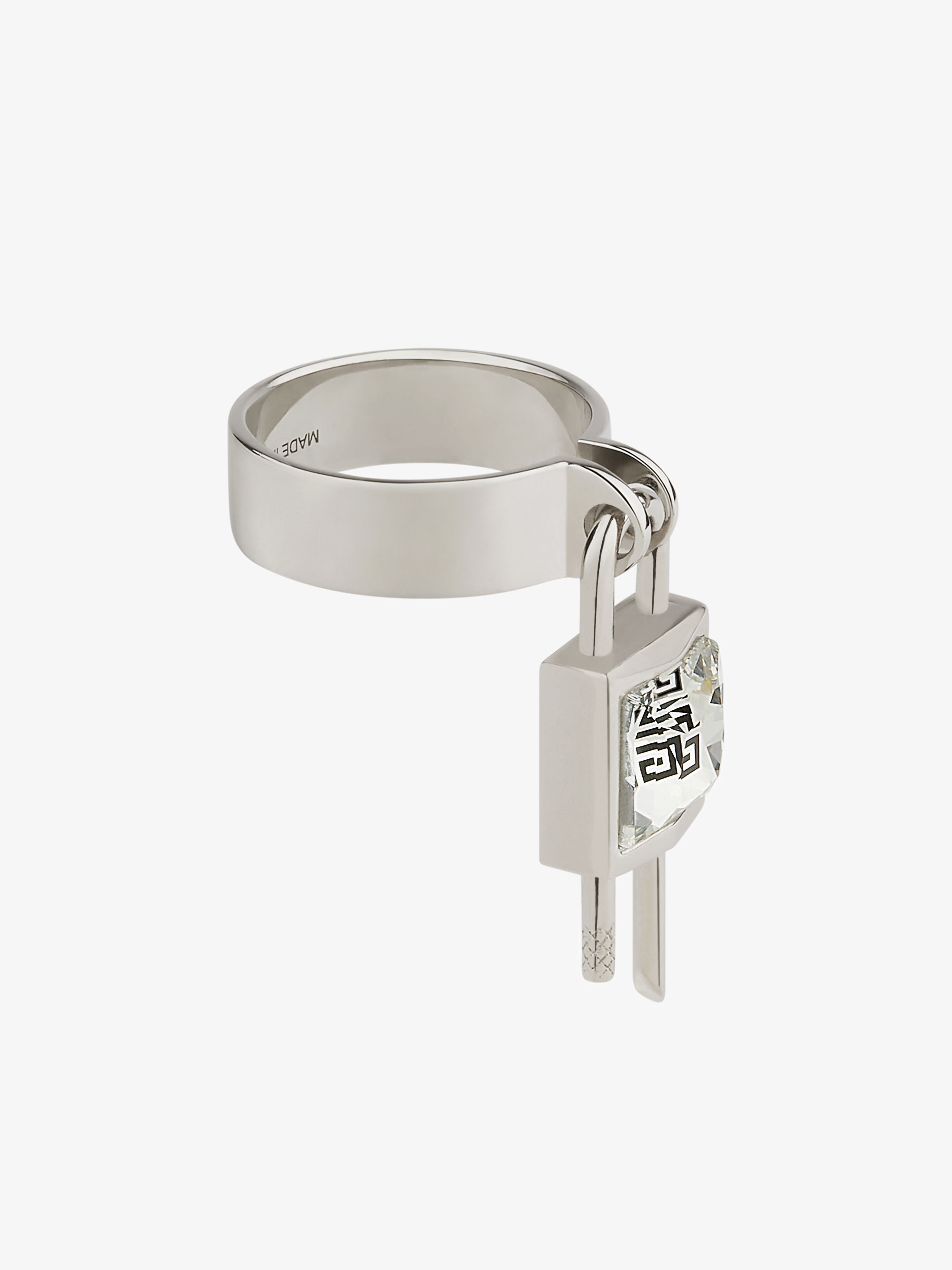 MINI LOCK RING IN METAL WITH CRYSTAL - 4