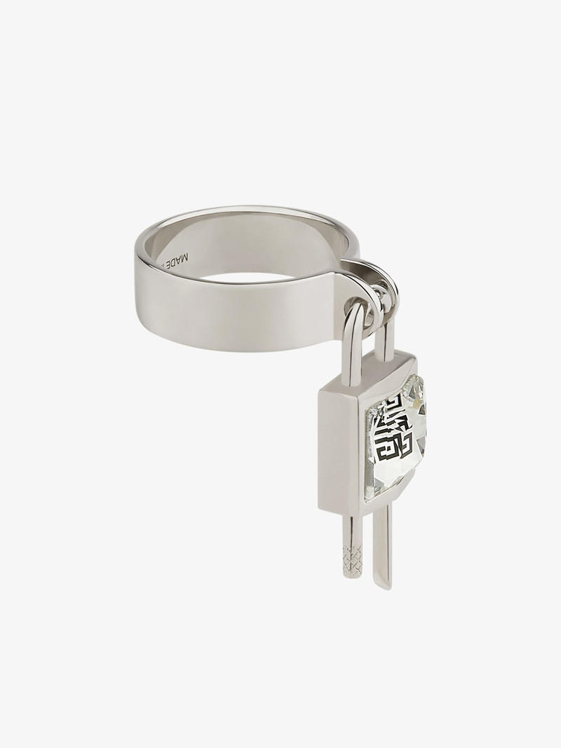 Givenchy MINI LOCK RING IN METAL WITH CRYSTAL outlook