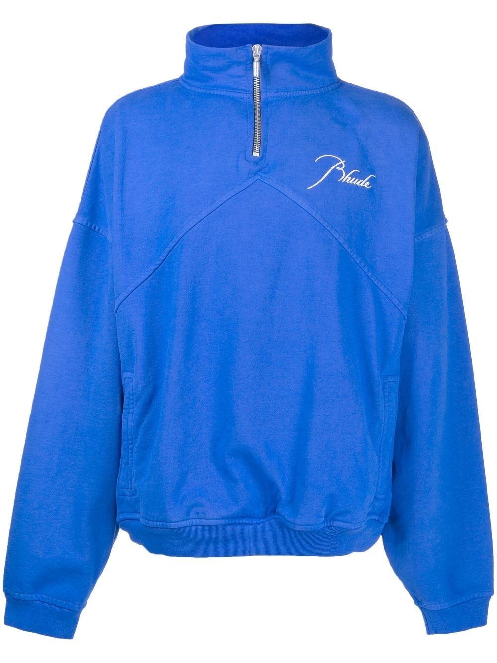 embroidered-logo half-zip sweatshirt - 1