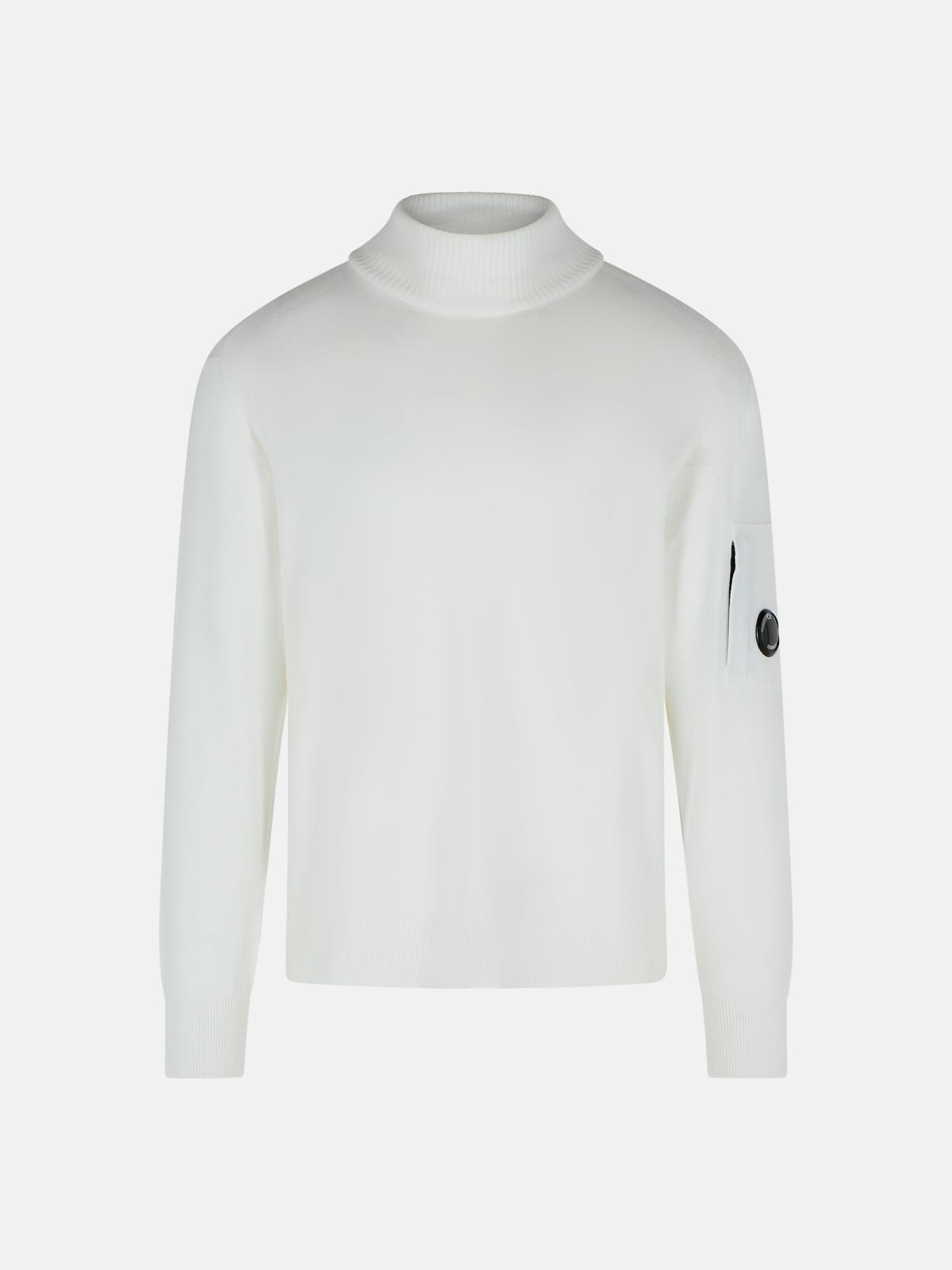 'LENS' TURTLENECK SWEATER IN WHITE VIRGIN WOOL BLEND - 1