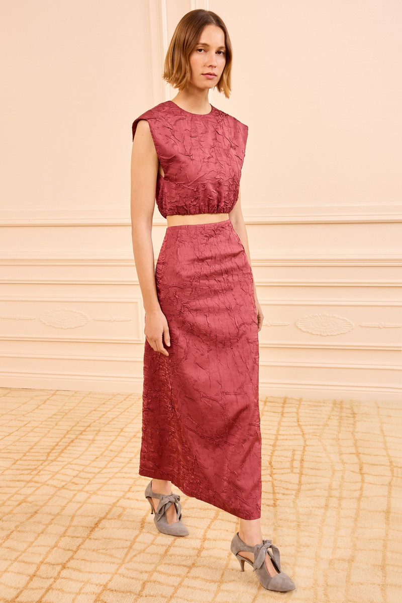 Inez Satin Pencil Skirt 3