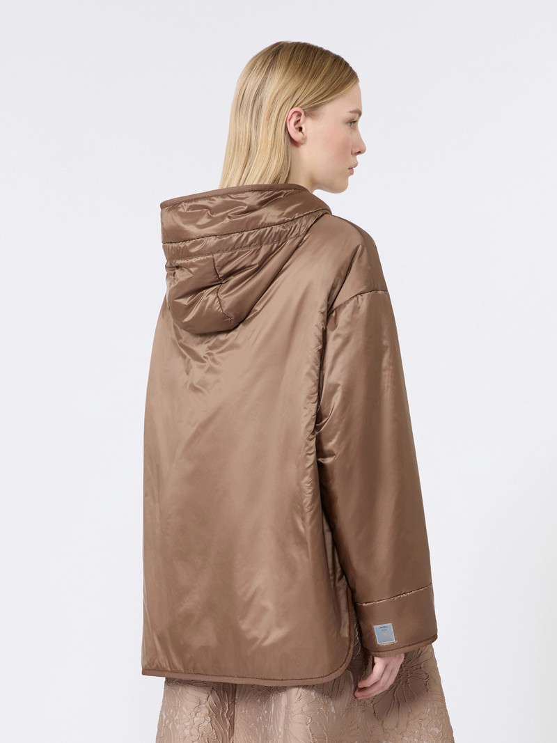 CLEO Oversized padded jacket in water-repellent canvas - MUD 4