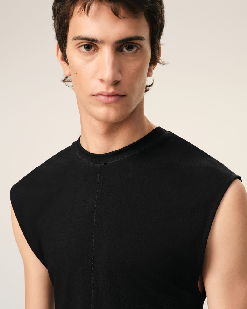 BLACK JERSEY SLEEVELESS FITTED TOP 4
