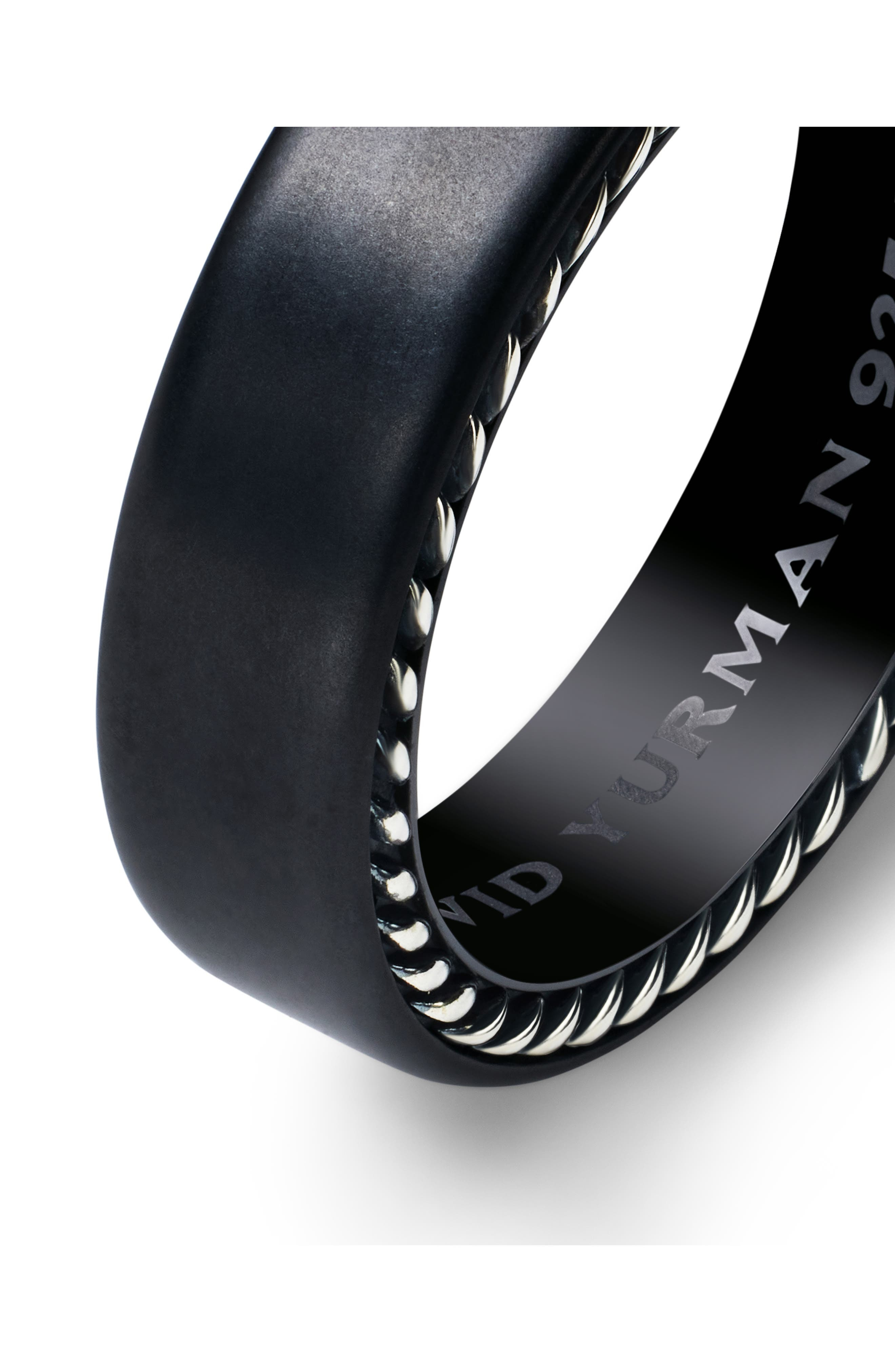 David Yurman 'Streamline' Band Ring in Black Titanium/Silver at Nordstrom - 3