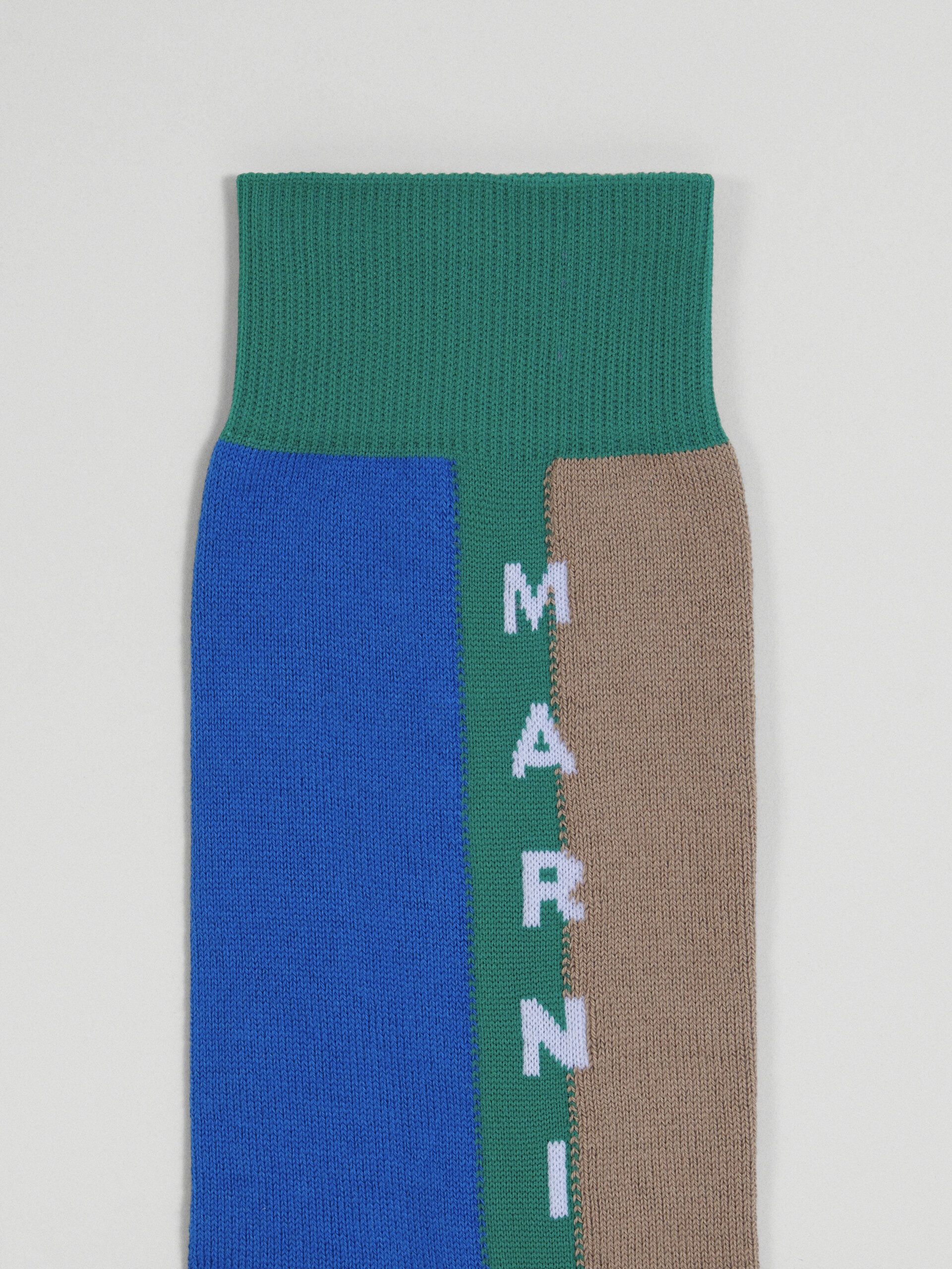 BLUE AND GREEN LISLE COTTON AND NYLON SOCK - 3