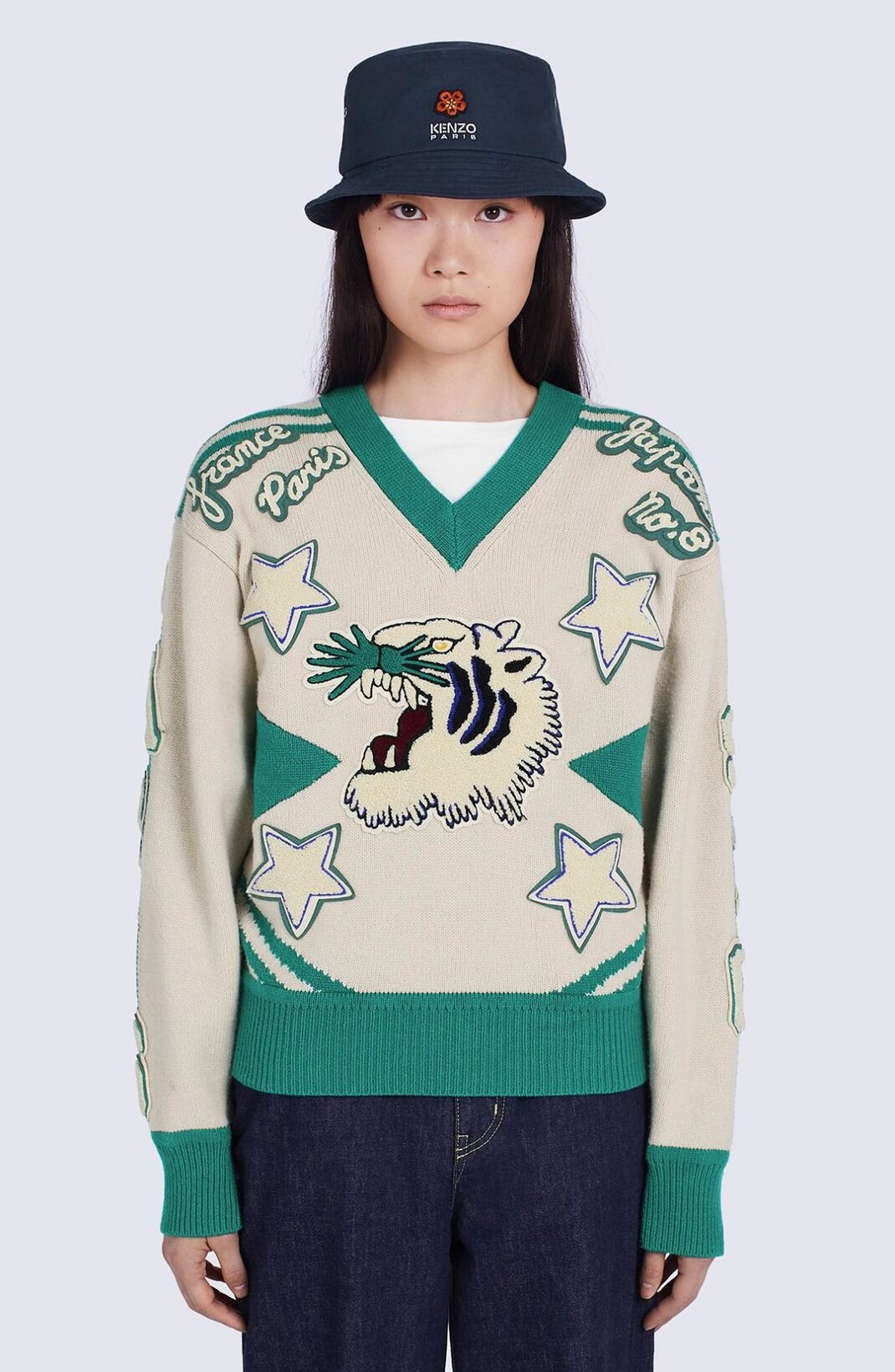 'Varsity' merino wool jumper - 5