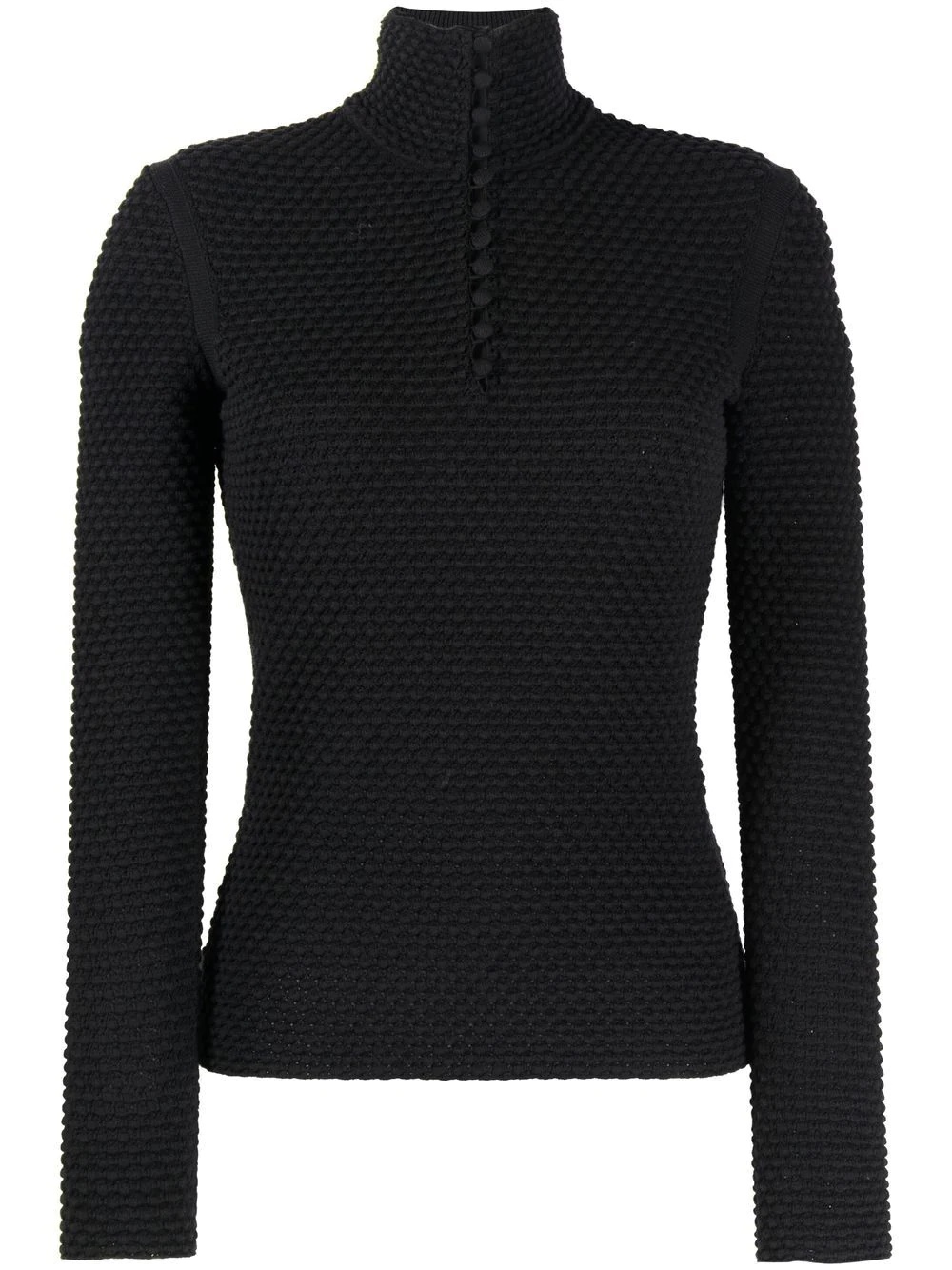 buttoned open-knit jumper - 1