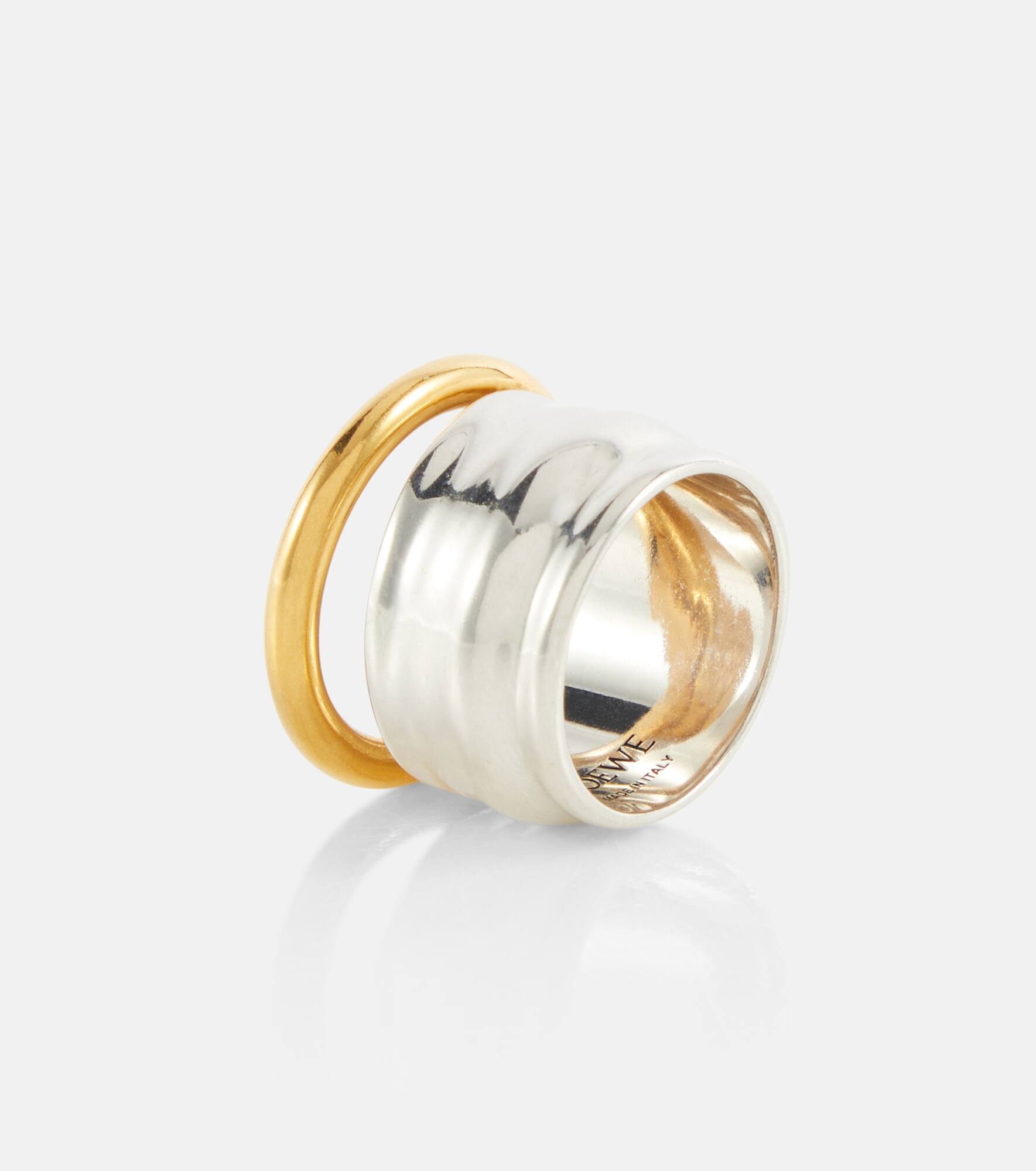 Silver & Gold Nappa Knot Ring - 7