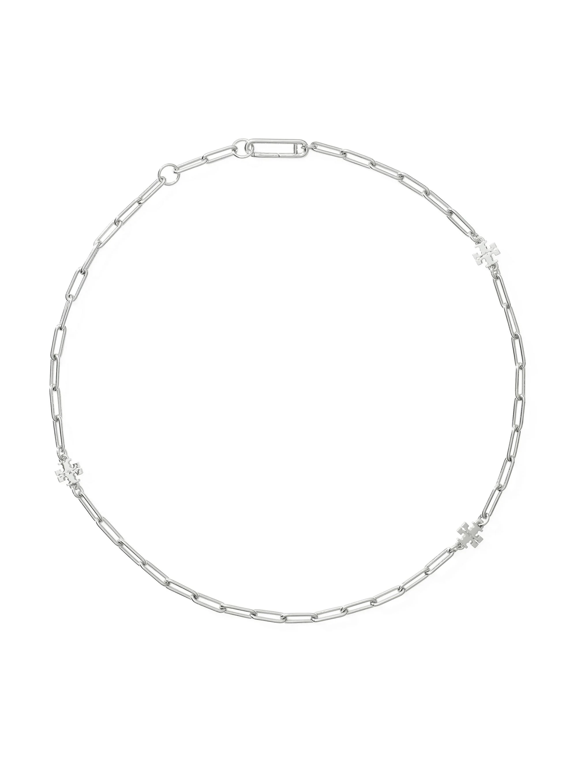 Women's Good Luck 18K-Gold-Plated Or Silvertone Logo Chain Necklace - Tory Silver - 1