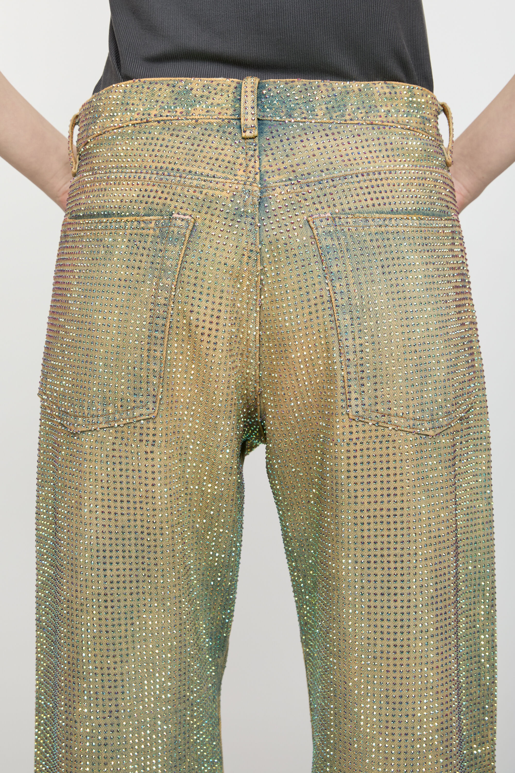 Loose fit crystal studs jeans - 2021F - Mid Blue - 7
