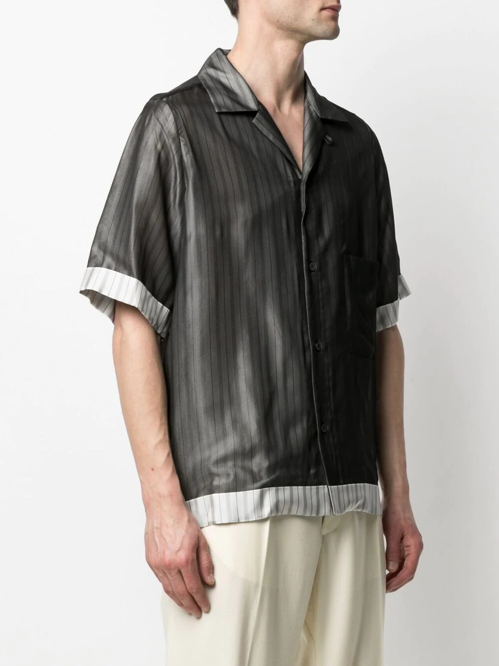 layered-effect four-stitch shirt - 3