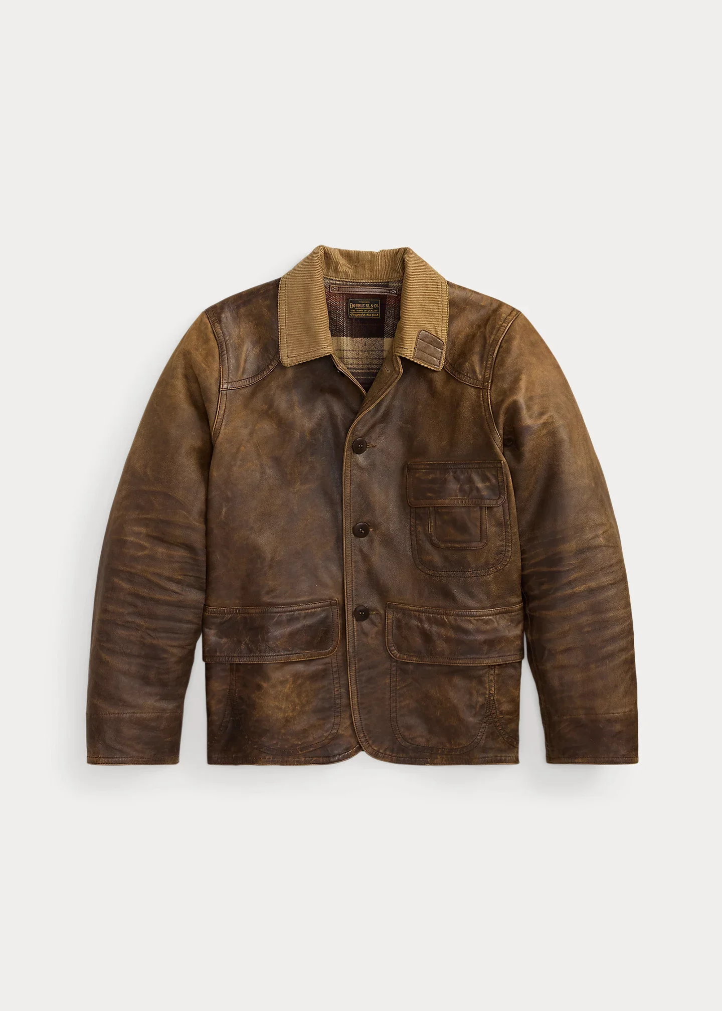 Leather Corduroy-Collar Jacket - 1