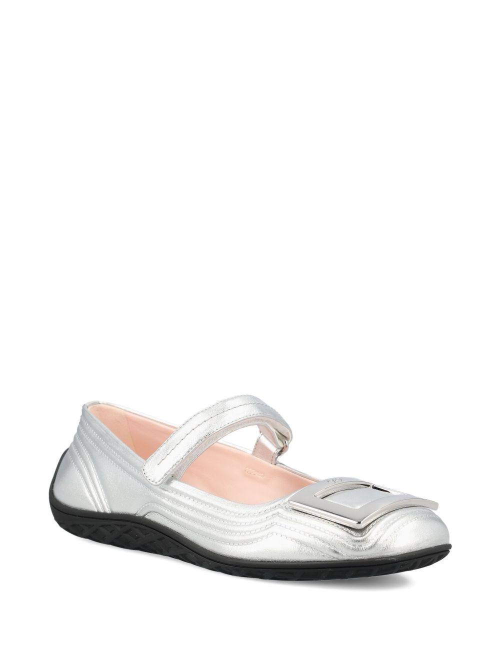 touch-strap quilted ballet flats - 2