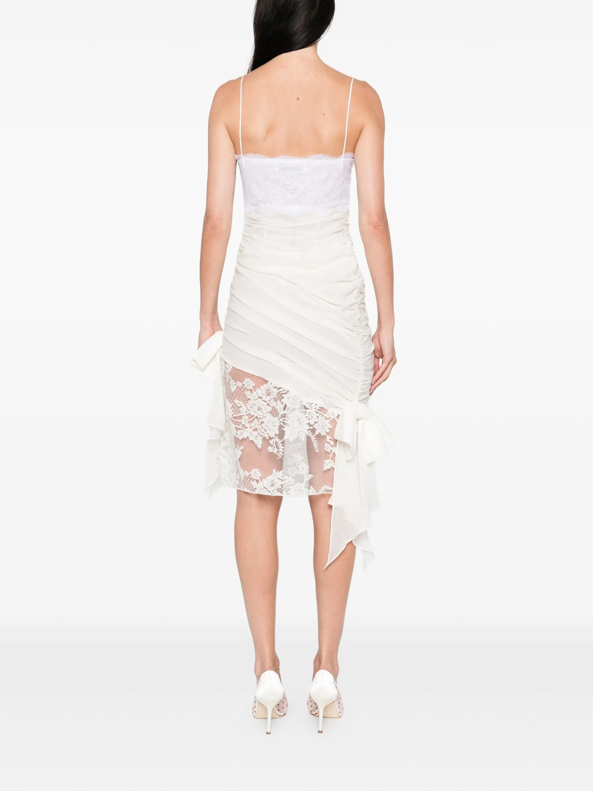 Alessandra Rich Draped Lace Mini Dress - 4