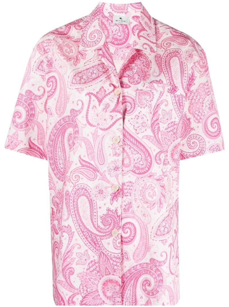 paisley-print button-up shirt - 1