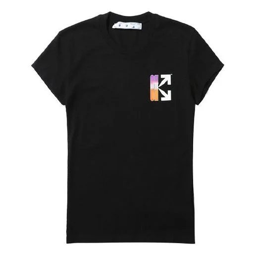 (WMNS) Off-White Gradient Carryover Fitted T-Shirt 'Black Multicolor' OWAA040R21JER0011084 - 1