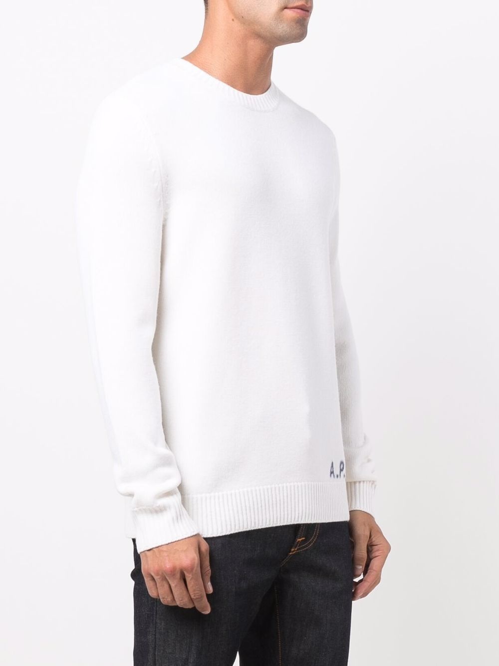 embroidered-logo wool jumper - 3