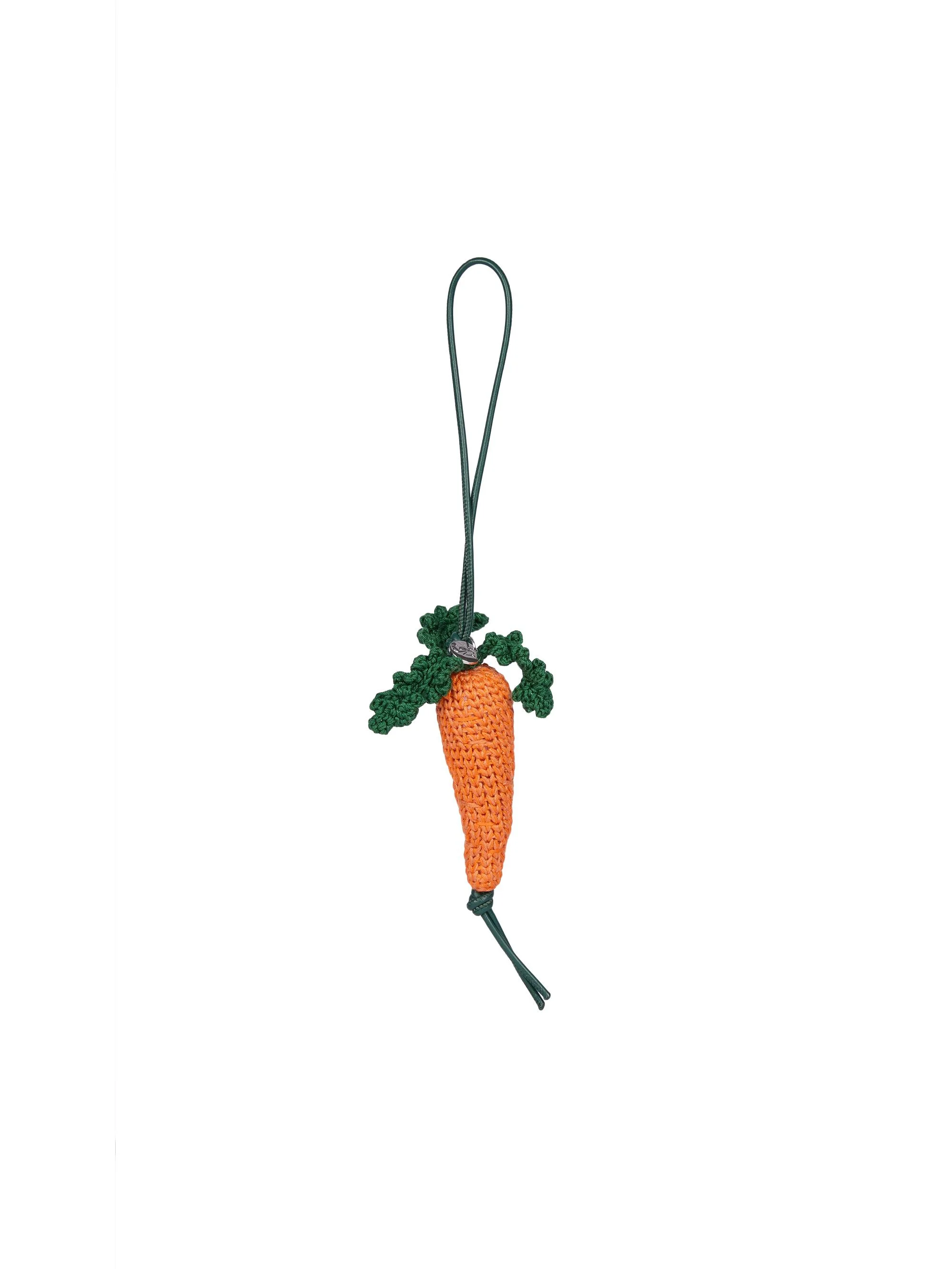 Women's Carrot Cotton-Leather Bag Charm - Orange - 1