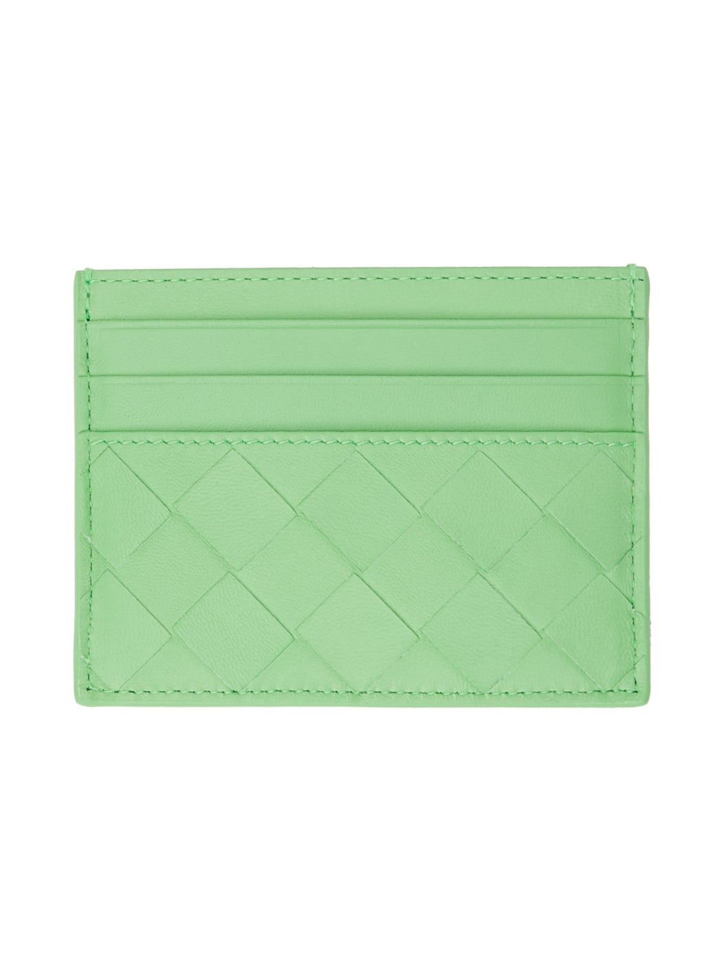 Green Intrecciato Credit Card Holder - 2
