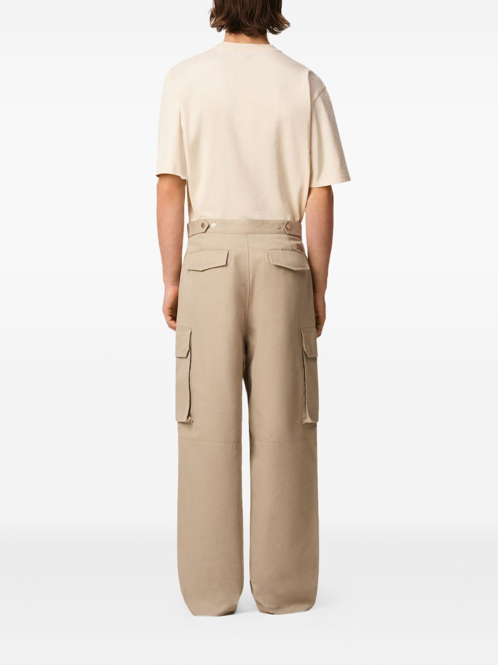 cotton straight-leg trousers - 4