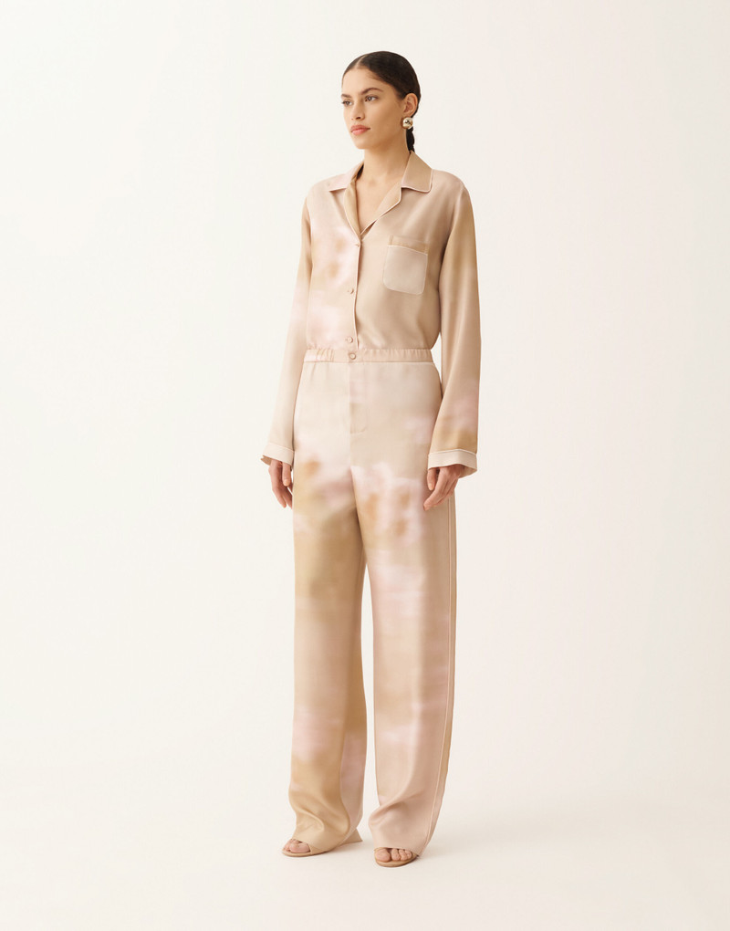 Printed silk twill trousers 3