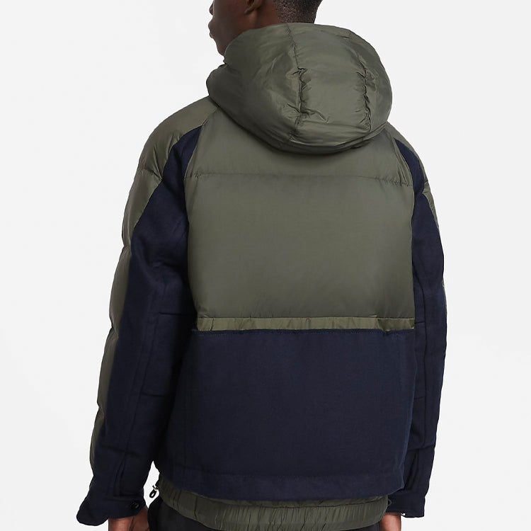 Nike x sacai Sports Loose Splicing hooded down Jacket 'Olive Green' CT3269-355 - 4