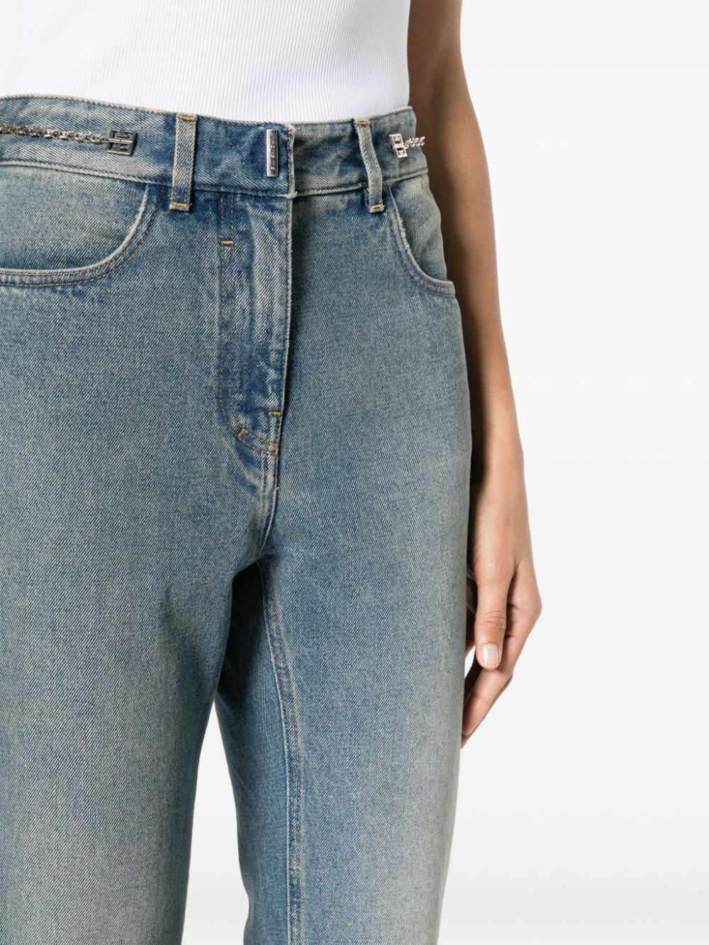 4G-motif straight-leg jeans - 5