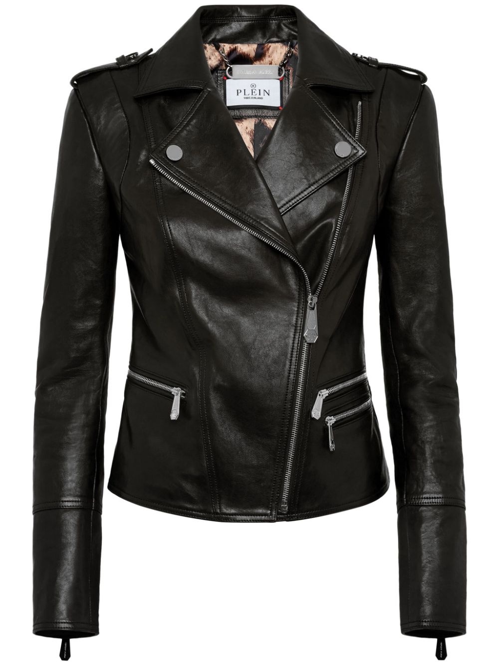 leather biker jacket - 1