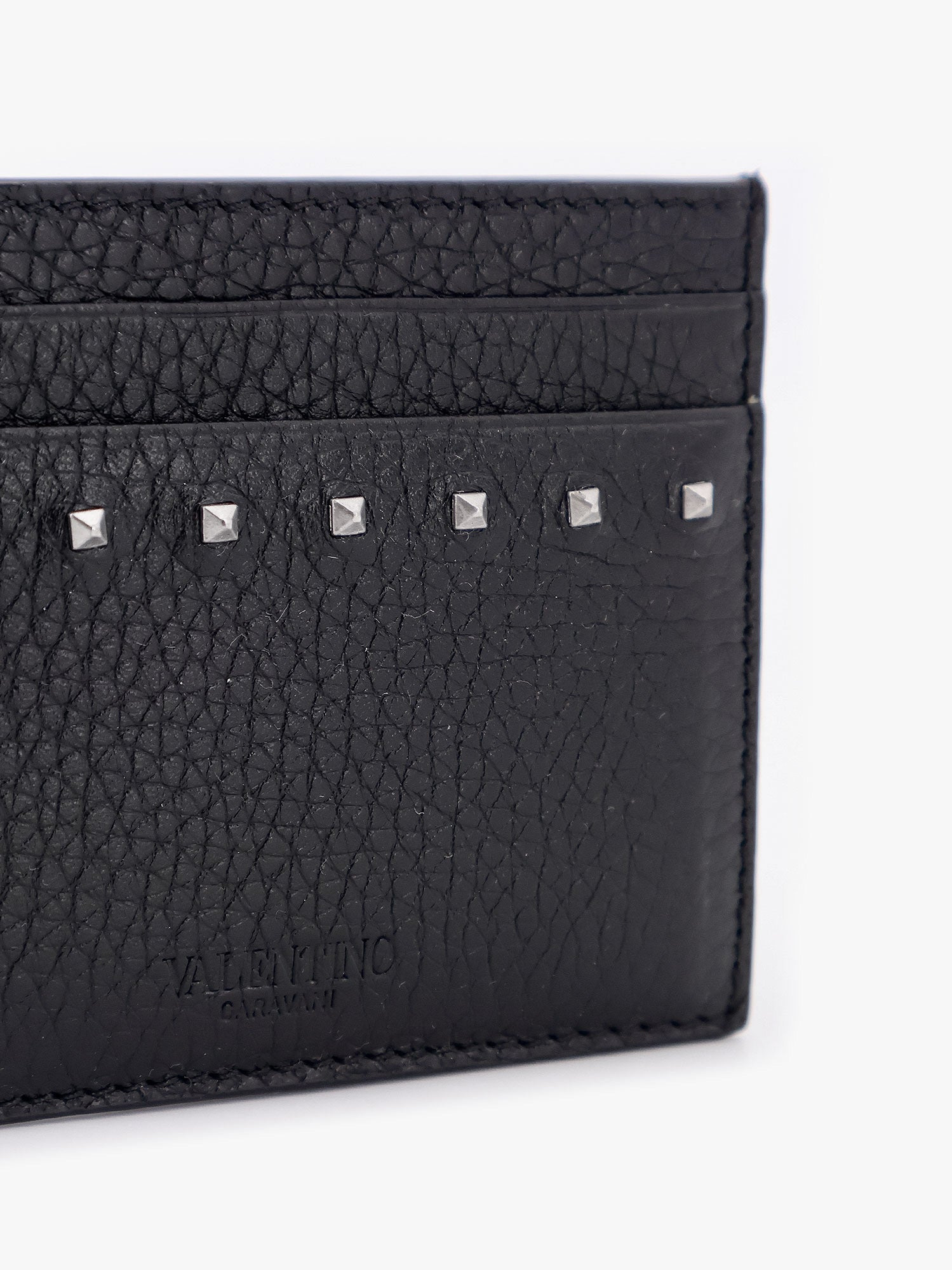 Valentino Garavani Leather Card Holder With Stud Detail - 3