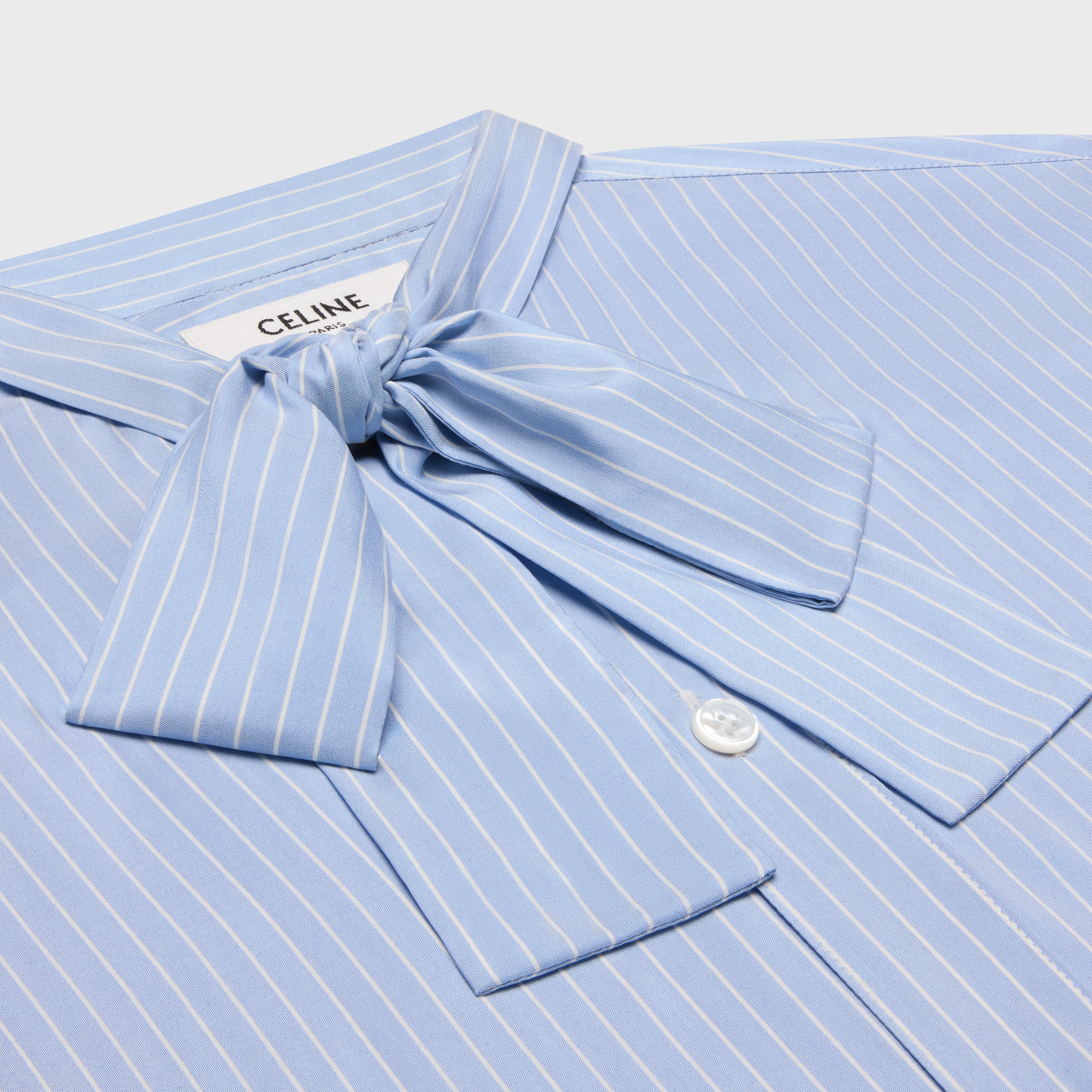 romy lavallière shirt in striped silk - 3