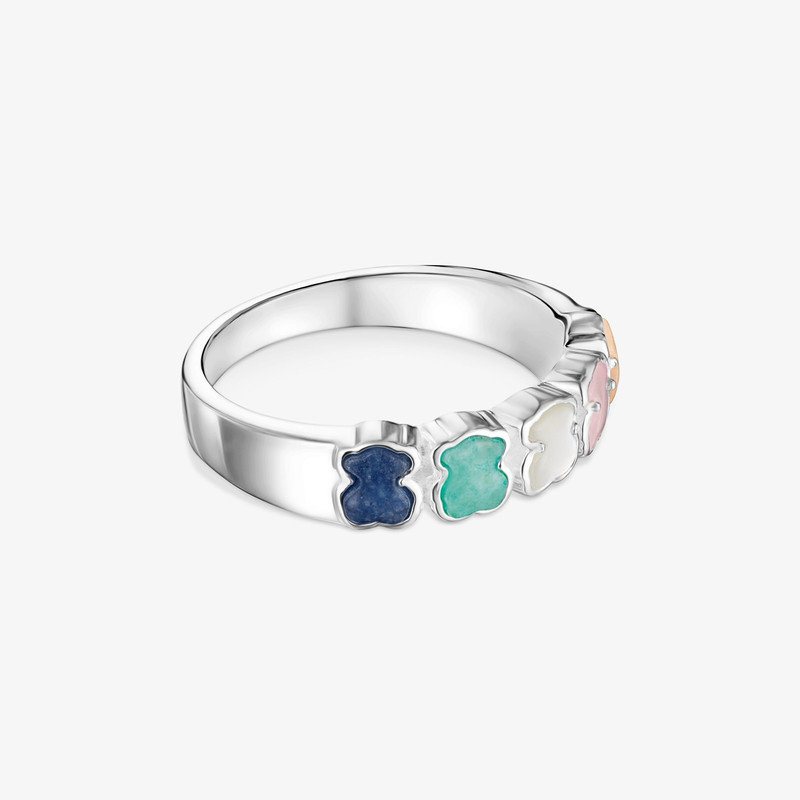 TOUS TOUS Mini Color Ring in Silver with Gemstones 0,5cm. outlook